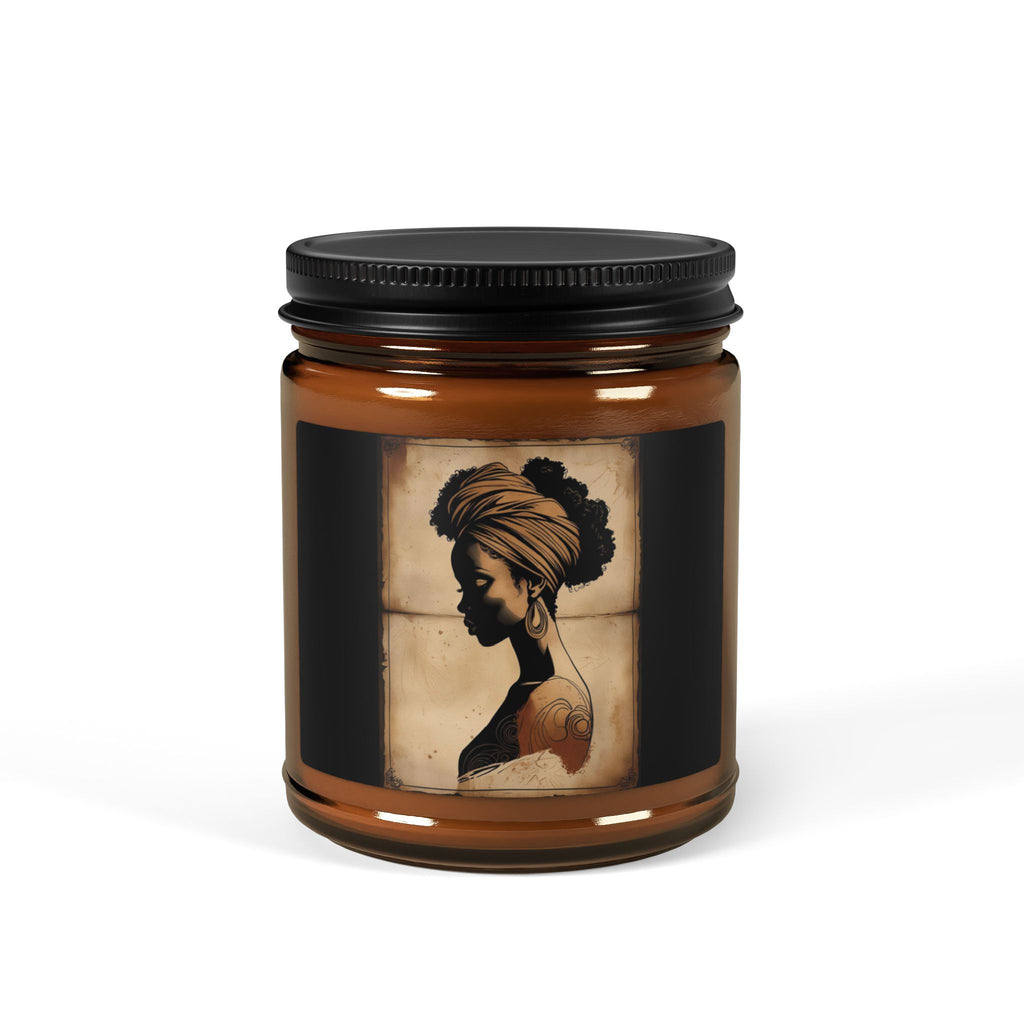 Scented Soy Candle (Multi-Size, Amber Jar) - Design 1