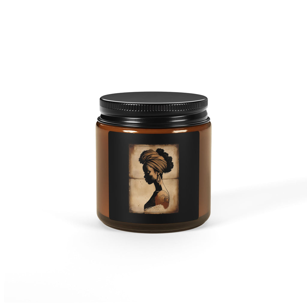 Scented Soy Candle (Multi-Size, Amber Jar) - Design 1