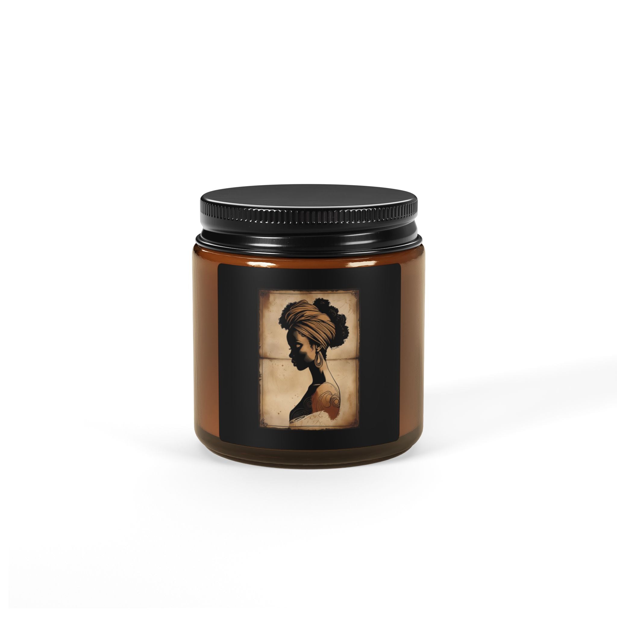 Scented Soy Candle (Multi-Size, Amber Jar) - Design 1
