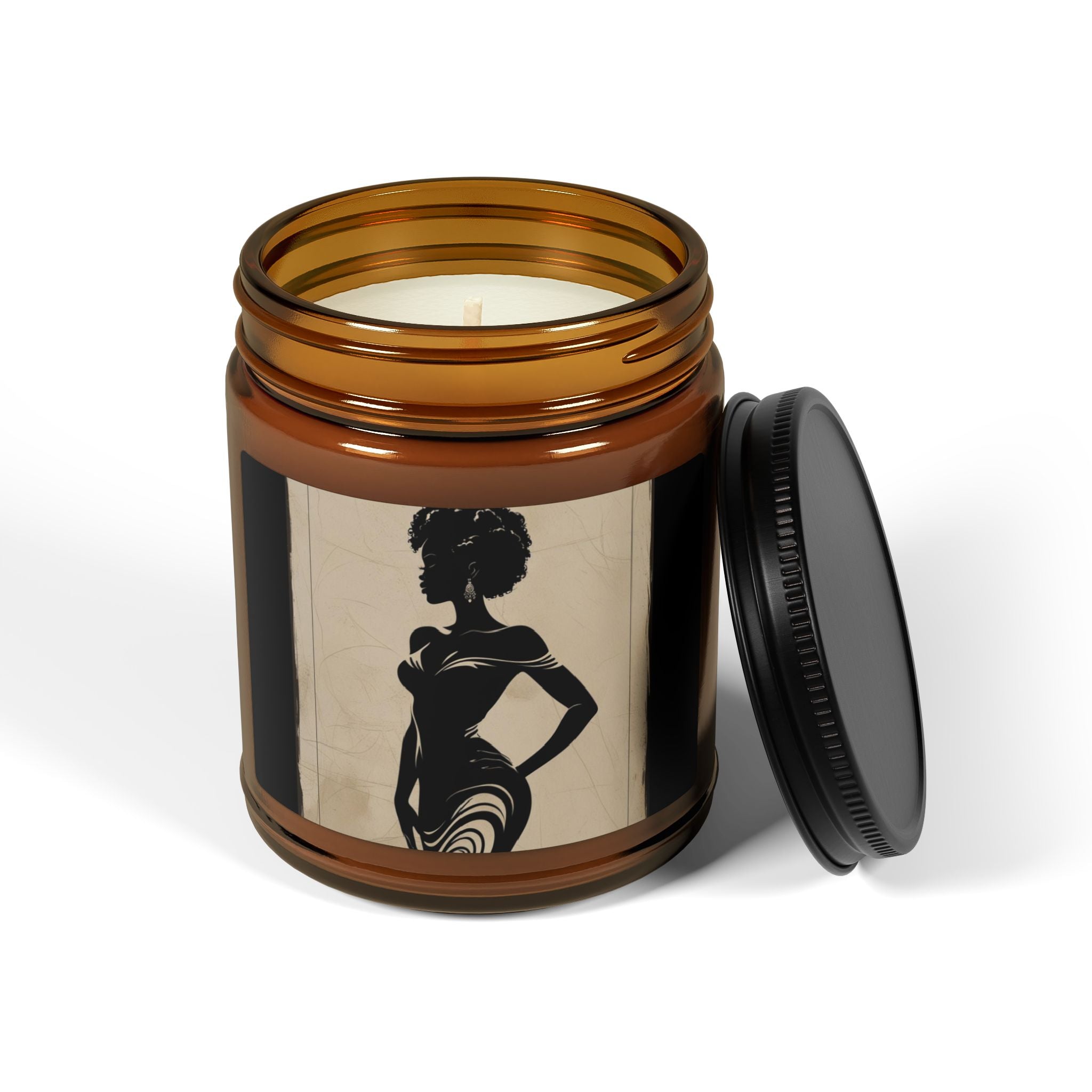 Scented Soy Candle (Multi-Size, Amber Jar) - Design 3