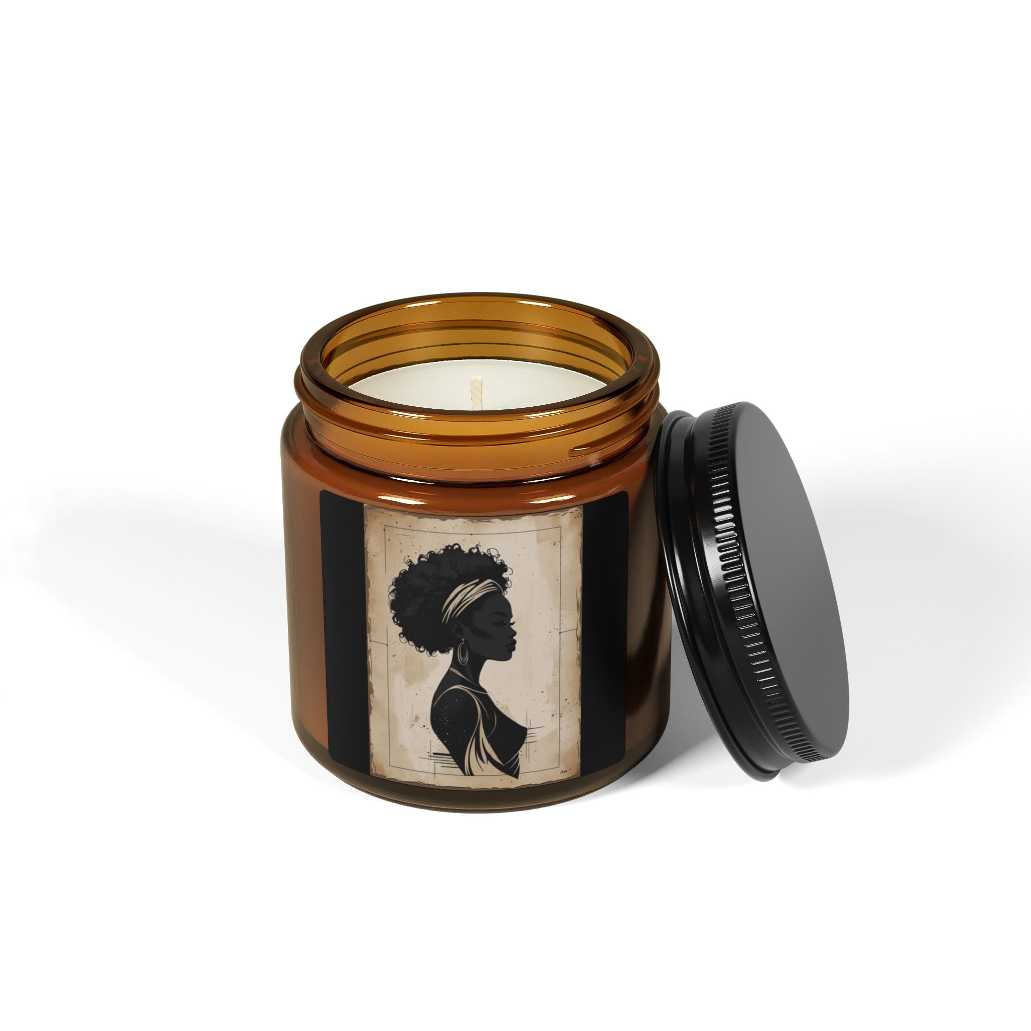 Scented Soy Candle (Multi-Size, Amber Jar) - Design 2