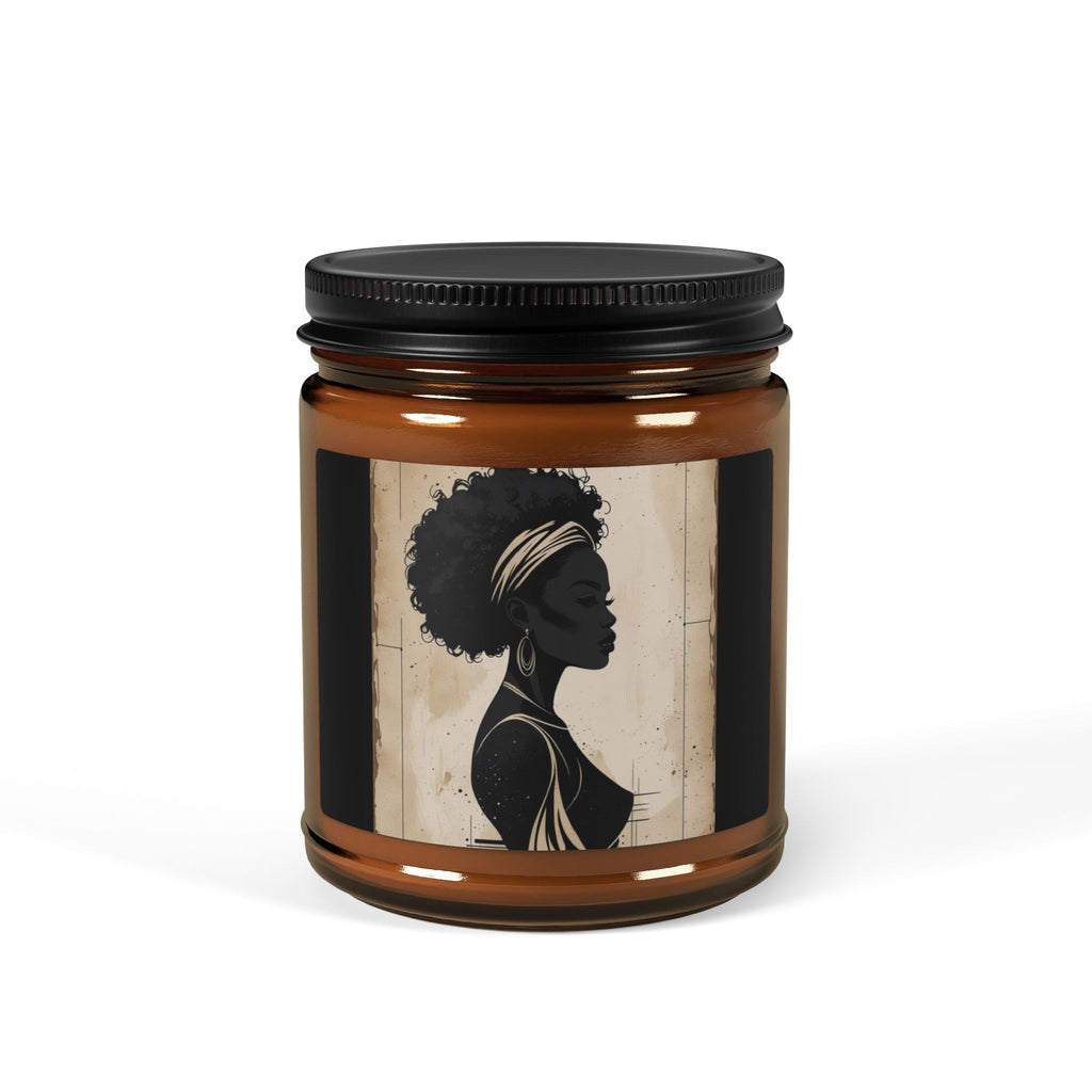 Scented Soy Candle (Multi-Size, Amber Jar) - Design 2
