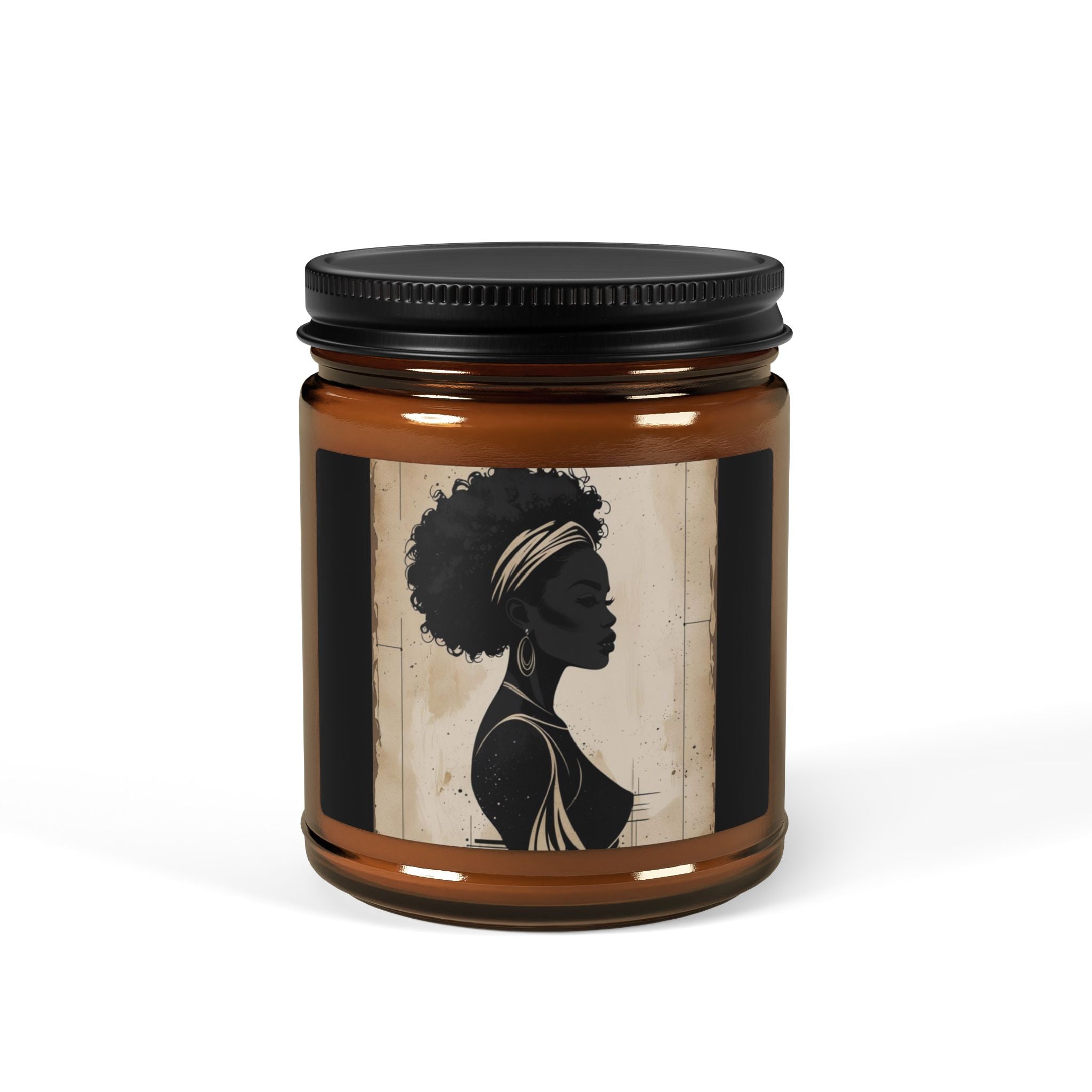 Scented Soy Candle (Multi-Size, Amber Jar) - Design 2