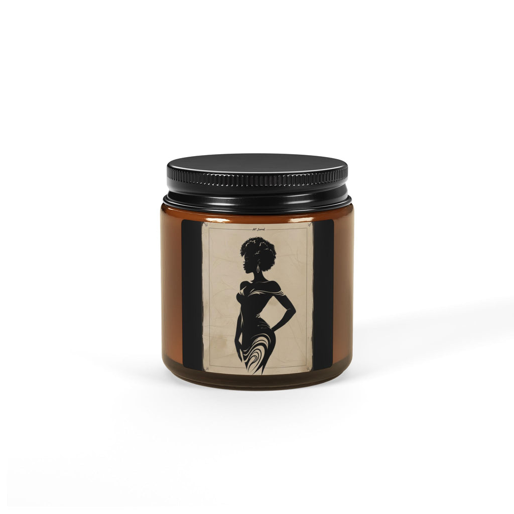 Scented Soy Candle (Multi-Size, Amber Jar) - Design 3