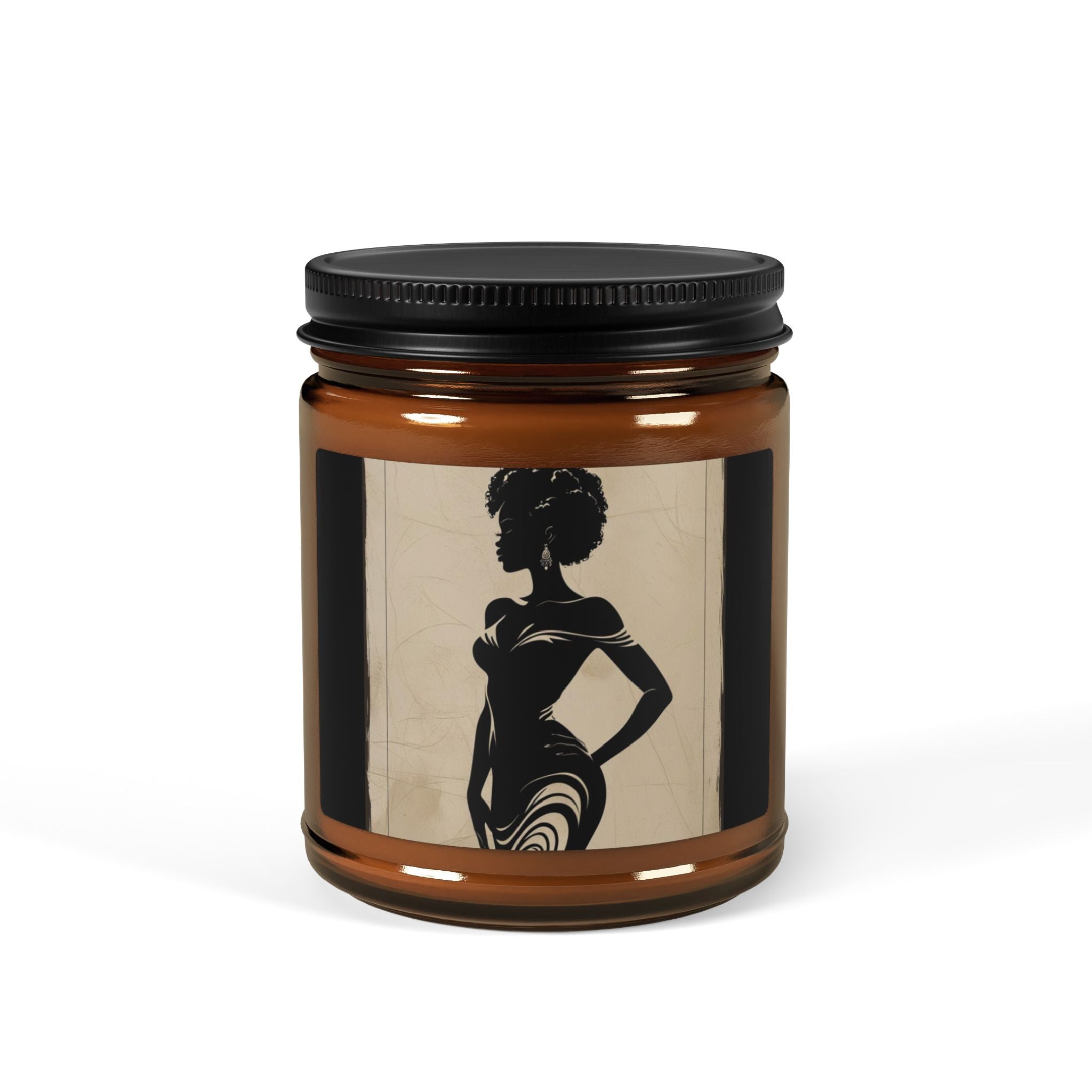 Scented Soy Candle (Multi-Size, Amber Jar) - Design 3