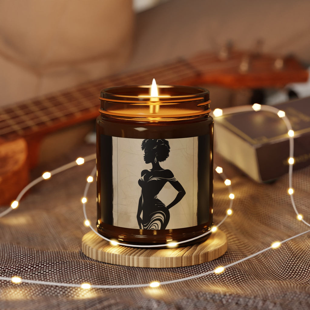 Scented Soy Candle (Multi-Size, Amber Jar) - Design 3