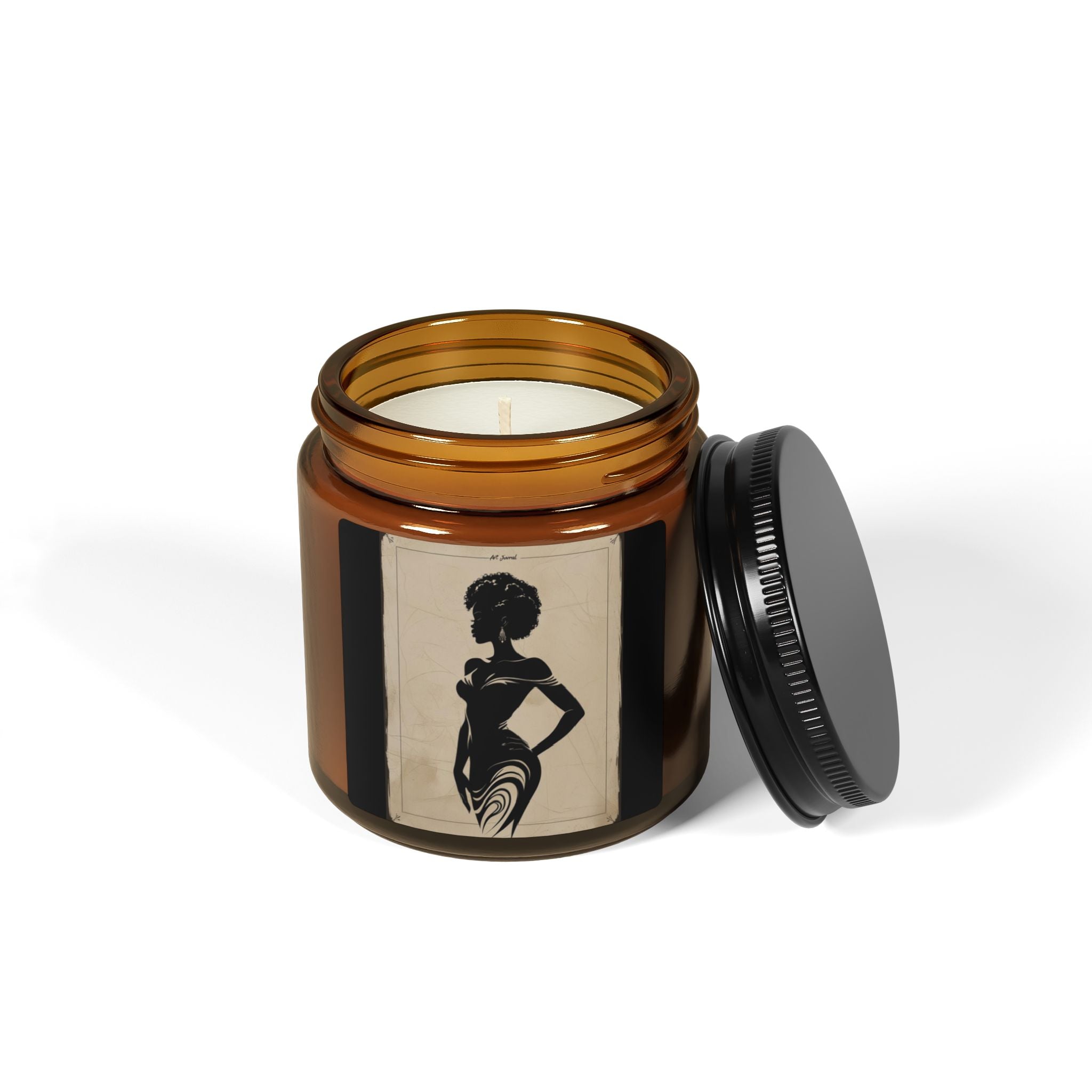 Scented Soy Candle (Multi-Size, Amber Jar) - Design 3