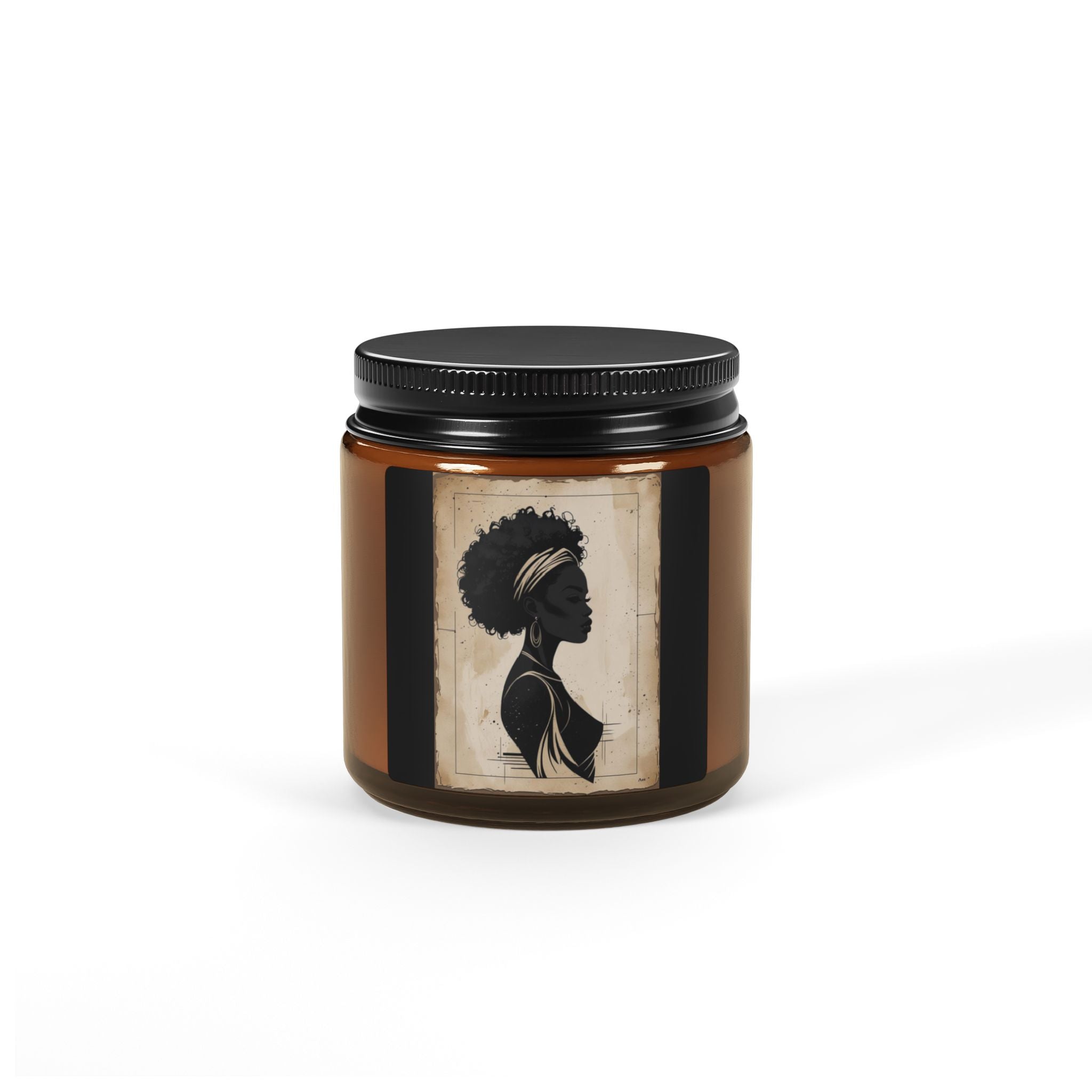 Scented Soy Candle (Multi-Size, Amber Jar) - Design 2